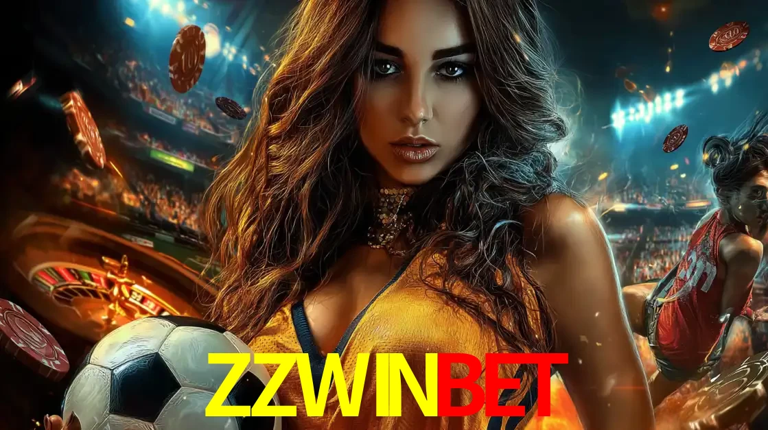 Mulher segurando uma bola de futebol em uma montagem que mistura a paixão esportiva com a emoção da roleta de cassino, tudo disponível na plataforma ZZWINBET.